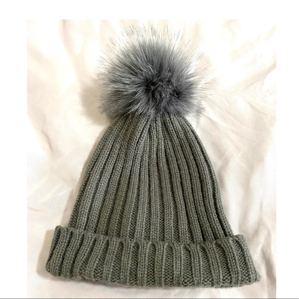 Kendall and Kylie gray Pom beanie